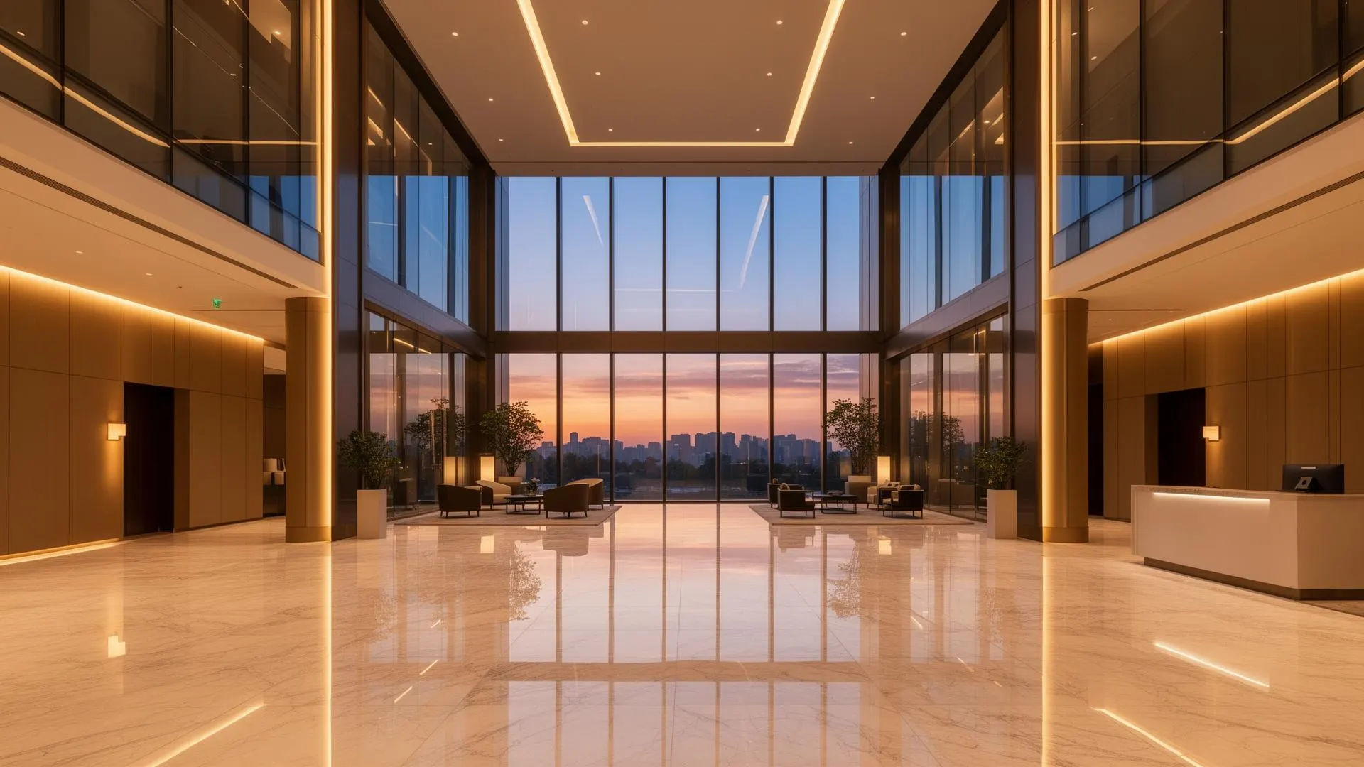 Professional commercial cleaning services in Houston TX - luxury office building interior cleaned by Houston Commercial Cleaning